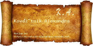 Kovátsik Alexandra névjegykártya