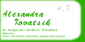 alexandra kovatsik business card