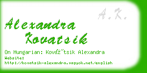 alexandra kovatsik business card
